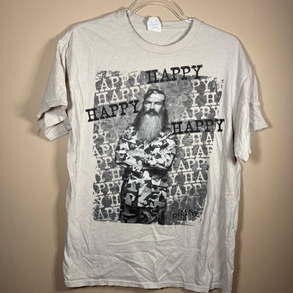 Duck Dynasty Happy Happy Happy Phil Robertson White Unisex Adult Size Medium